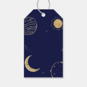 Midnight Galaxy Moon Star Boy Baby shower Cadeaulabel (Achterkant)