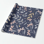 Midnight Garden Floral Cadeaupapier (Uitgerold)