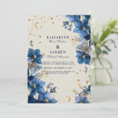 Midnight Garden Moonlit Romance Wedding Kaart (Staand voorkant)