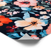 Midnight Garden Symphony Afdrukken | Bold Floral A Poster (Hoek)