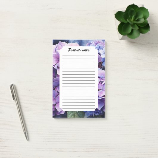 Midnight Garden Violet Hydrangea Waterverf Post-it® Notes (Kantoor)