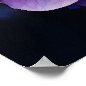 Midnight Garden Violet Hydrangea Waterverf Poster (Hoek)