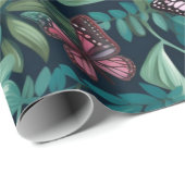 Midnight Garden Vlinder en Bloemen Cadeaupapier (Rol Hoek)