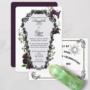 Midnight Garden Waterverf Baroque Coffin Wedding Kaart