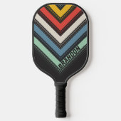 Midnight gestreept nostalgisch Chevron Fade Pickleball Paddle (Voorkant)