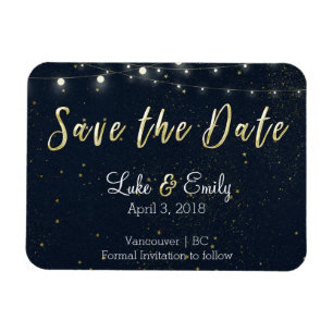 Midnight Glamour Save the Date Magneet