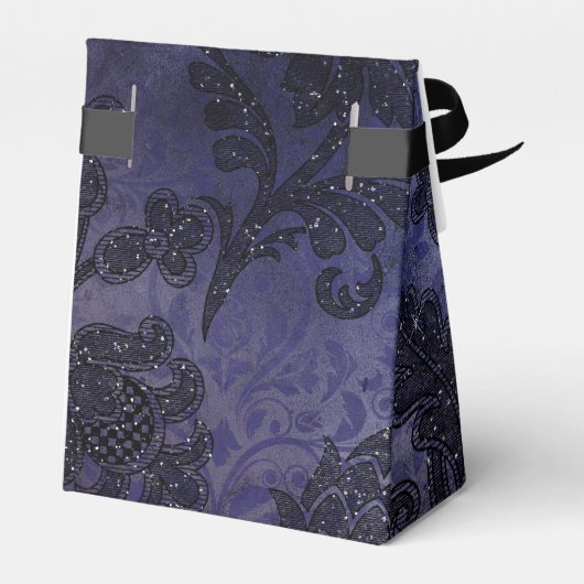 Midnight Glimmer  Damask Bedankdoosjes (Achterkant)