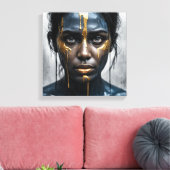 Midnight Gold Canvas Afdruk (Insitu (Woonkamer))