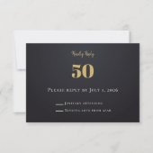 Midnight Gold Milestone RSVP Cards (Devant)