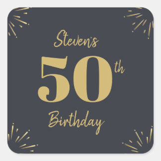 Midnight Gold Milestone Vierkante Sticker