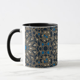 Midnight & Gold Royal Islamic Geometric Mosaic Mug Mok