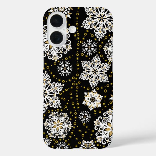 Midnight Golden Snowflakes Glam Case-Mate iPhone Case (Achterkant)