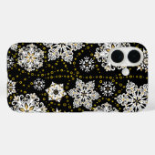 Midnight Golden Snowflakes Glam Case-Mate iPhone Case (Achterkant (horizontaal))