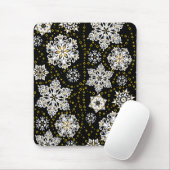 Midnight Golden Snowflakes Glam Muismat (Met muis)