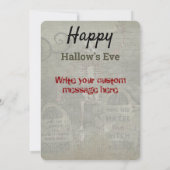 Midnight Graveyard Whimsical HALLOWEEN Kaart (Achterkant)