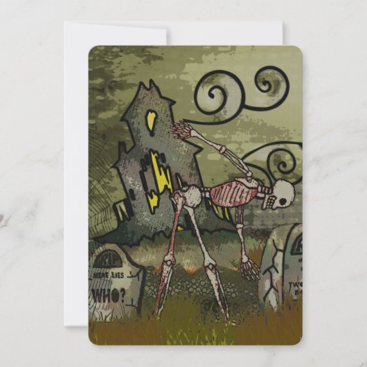 Midnight Graveyard Whimsical HALLOWEEN Kaart (Voorkant)