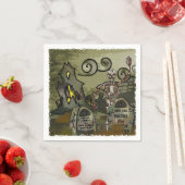 Midnight Graveyard Whimsical HALLOWEEN PARTY Servet (Insitu)