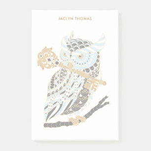 Midnight Great Horned Owl gepersonaliseerd Post-it® Notes