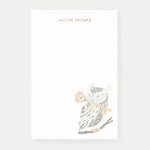 Midnight Great Horned Owl Persoonlijk Post-it® Notes