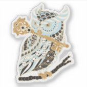 Midnight Great Horned Owl Sticker (Voorkant)