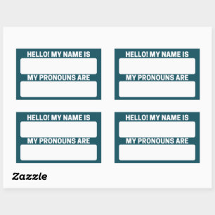 Midnight Green Eagle Name & Pronoun Labels