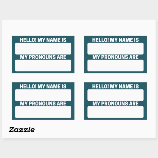 Midnight Green Eagle Name & Pronoun Labels (Vel)