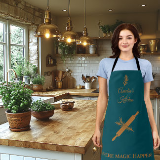 Midnight Green met Koper Rolling Pin en Herb Schort