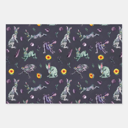 Midnight Hare Magic Wrapping Paper Set (Voorkant)