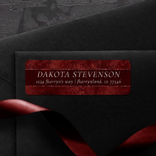 Midnight Henna Romance   Red Satiny Grunge-adres Etiket