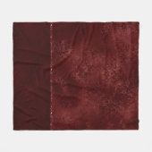 Midnight Henna Romance | Red Satiny Grunge Damask Fleece Deken (Voorkant (Horizontaal))