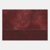 Midnight Henna Romance | Red Satiny Grunge Damask Inpakpapier Vel (Voorkant 2)