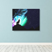 Midnight Howl Canvas Afdruk (Insitu (Houten vloer))