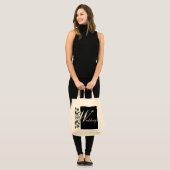 Midnight in Paris Black Lace Wedding Script Tote Bag (Voorkant (model))