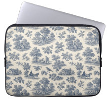 Midnight in the Meadow - Blauwe Toile Laptop Sleev