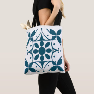 Midnight Indigo Mandala Canvas tas