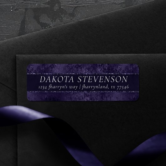 Midnight Indigo Romance | Satiny Grunge Adres Etiket