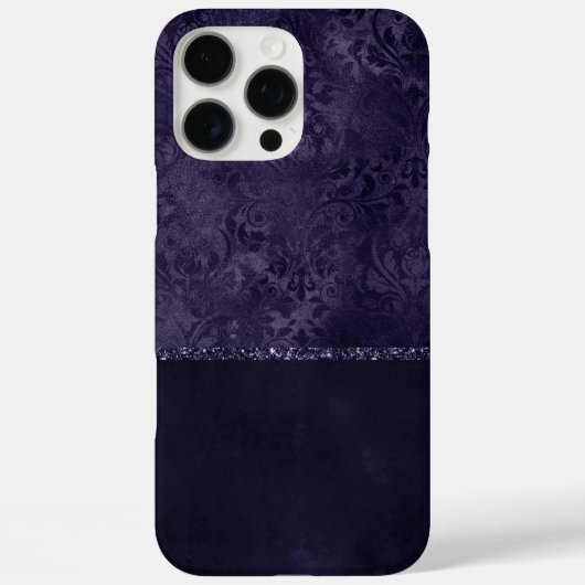 Midnight Indigo Romance | Satiny Grunge Damask Case-Mate iPhone Case (Achterkant)