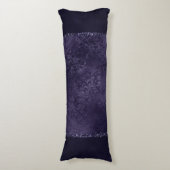 Midnight Indigo Romance | Satiny Grunge Damask Lichaamskussen (Voorkant Verticaal)
