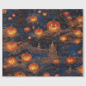 Midnight Jack-O'-Lantern Ball Cadeaupapier (Vlak)