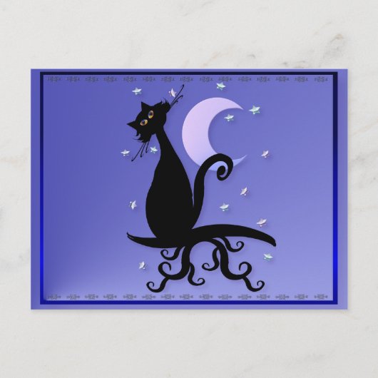 Midnight Kat Briefkaart (Voorkant)