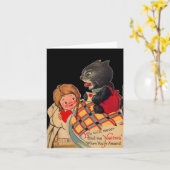 Midnight Kat - verontrustende Valentijnsdag Kaarte Kaart (Gele Bloem)