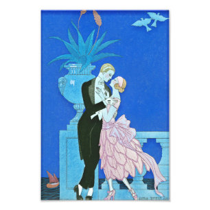 Midnight Kiss Art Deco Print Foto Afdruk