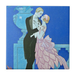 Midnight Kiss Art Deco Tile Tegeltje