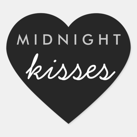 Midnight Kisses Wedding Party Sticker Black Silver (Voorkant)