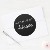 Midnight Kisses Wedding Party Sticker Black Silver (Envelop)