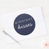 Midnight Kisses Wedding Party Sticker Navy Silver (Envelop)