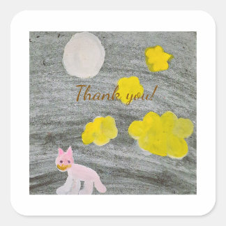 Midnight Kitty Adventure  Vierkante Sticker