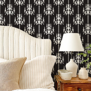 Midnight kroonluchter  zwart-wit behang