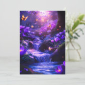 Midnight Lavender Cascade Bloesems Feestdagenkaart (Staand voorkant)