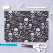 Midnight Macabre, Gothic Skull Raven in het Paarse Tissuepapier (Craft)